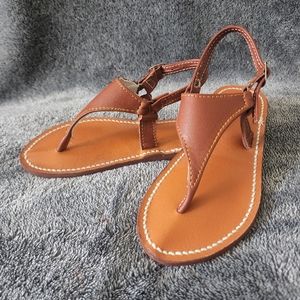 NWOT Girl's Authentic Mexican Huaraches Real Leather Sandals T-strap Size 13US